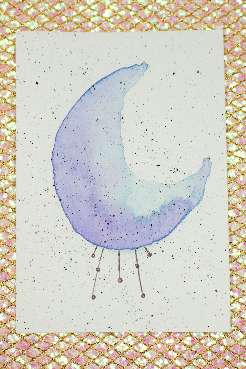 ACEO Orig - Crescent Dreams - MiniArt - 2.5x3.5 collectable